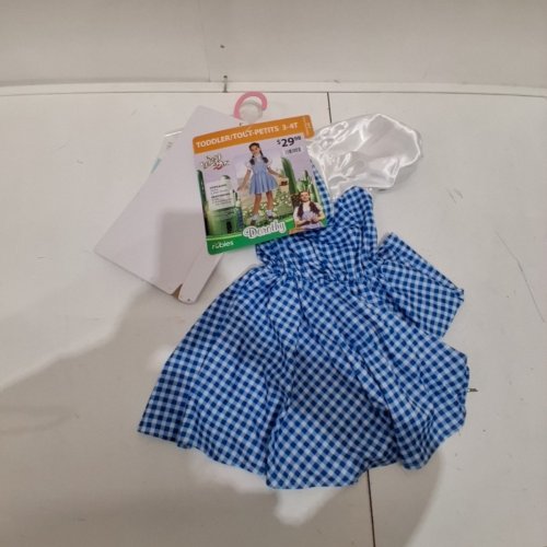 3PC TODDLER RUBIES WIDARD OF OZ DOROTHY COSTUME - 3-4T - BLUE AND WHITE image 2