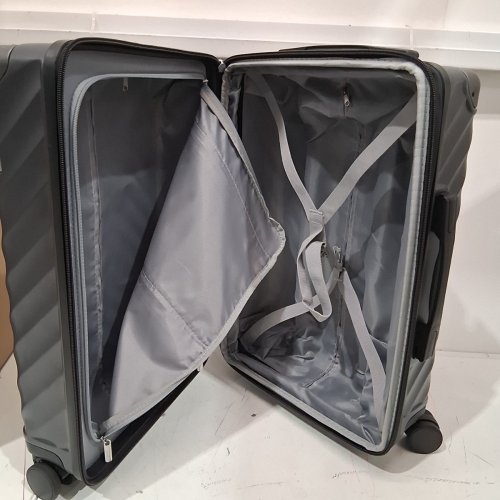 LUGGEX CARRY ON LUGGAGE/SUITCASE POLYCARBONATE EXPANDABLE HARD SHELL SUITCASE WITH SPINNER WHEELS AND TSA LOCKS - 22" - CHARCOAL METALIC GREY - (MODEL: KV-CORE-BK20) image 5
