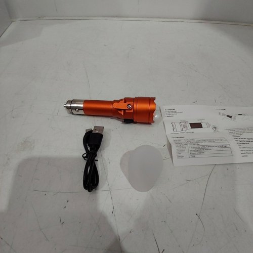LED RECHARGEABLE CIGARETTE LIGHTER SOCKET FLASHLIGHT - ORANGE image 2