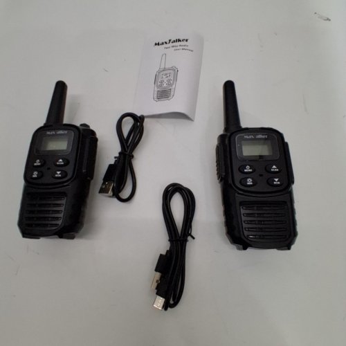 2PK MAXTALKER WALKIE TALKIES WITH FLASHLIGHT - 5KM RANGE - BLACK (MODEL: MT10) image 3