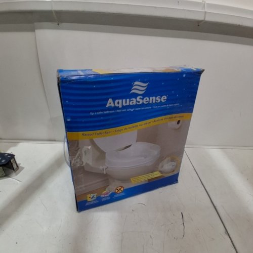 AQUASENSE RAISED TOILET SEAT WITH LID, WHITE, 4" image 3