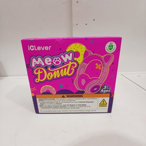 ICLEVER KIDS WIRED OVER-EAR HEADPHONES FOR GIRLS, CAT EAR LED LIGHT UP WITH SAFESOUND TECH, STEREO - PINK (MODEL: MEOW DONUT) image 2