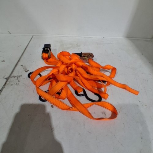 HEAVY-DUTY RATCHET TIE-DOWN STRAP FOR CARGO AND EQIUPMENT SECURING - ORANGE image 2