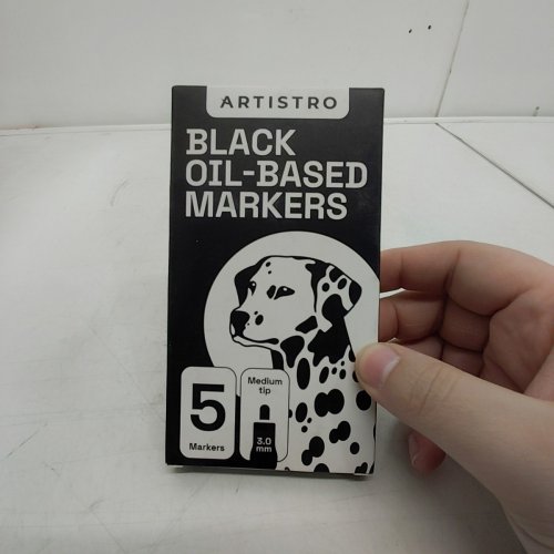5PK ARTISTRO BLACK OIL-BASED MARKERS - MEDIUM TIP 3.0 MM - BLACK image 2