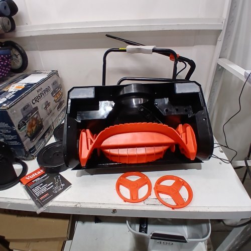 VOLTASK CORDED ELECTRIC SNOW BLOWER WITH DUAL LED HEADLIGHTS - 23" X 13" CLEARING PATH - 3300RPM - BLACK/ORANGE (MODEL: SPEG05/ESB001-230) image 2