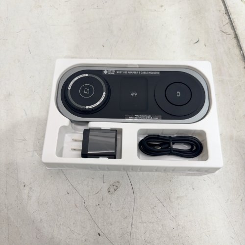 TEGISPAK 3 IN 1 WIRELESS CHARGER FOR IPHONE + APPLE WATCH + AIRPODS PRO - BLACK/GREY (MODEL:FD-318) image 3