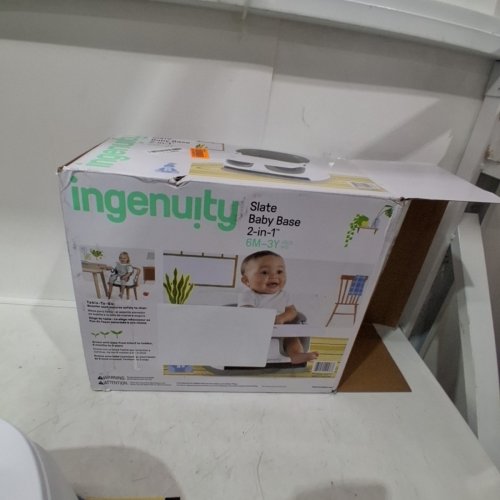 INGENUITY BABY BASE 2-IN-1 BOOSTER SEAT- 50LBS CAPACITY - WHITE/SLATE GREY (MODEL: 11576) image 5
