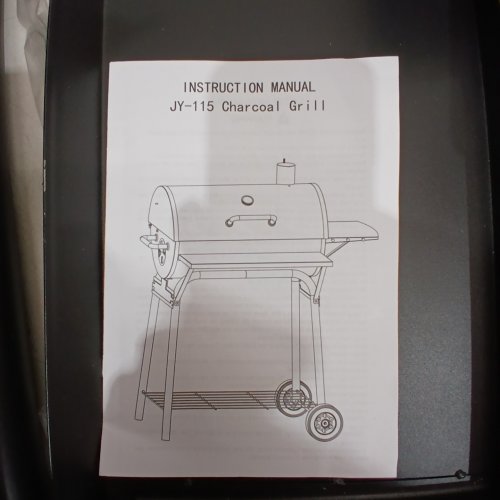 CHARCOAL BBQ GRILL OUTDOOR SMOKER GRILL COMBO - 24" WIDE - BLACK (MODEL: JY-150) image 2