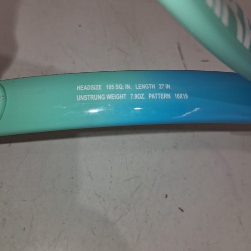 HIRALIY ADULT RECREATIONAL TENNIS RACKET - 27" - TURQUOISE/BLUE image 3