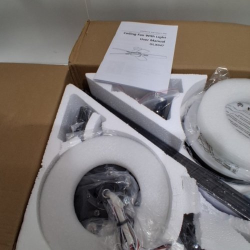 OHNIYOU CEILING FAN WITH LIGHT WITH REMOTE & APP CONTROL - 38" - 3000K-6000K - BROWNISH GREY - (MODEL: GLX-047) image 3