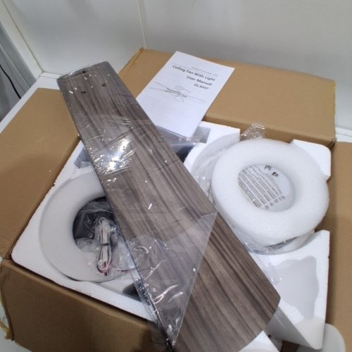 OHNIYOU CEILING FAN WITH LIGHT WITH REMOTE & APP CONTROL - 38" - 3000K-6000K - BROWNISH GREY - (MODEL: GLX-047) image 4