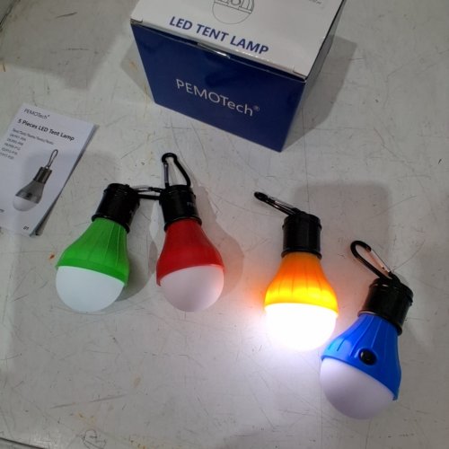 4PK PEMOTECH LED TENT CAMP - 3AAA BATTERIES/RGB CYCLE MODE - VARIETY OF COLORS image 2