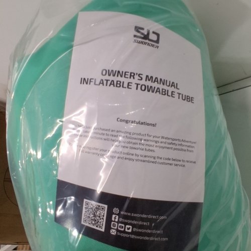 SWONDER INFLATABLE TOWABLE TUBE - 77" X 77.5"1 - TEAL/ORANGE (ITEM: HUNTINGTON 3) image 4