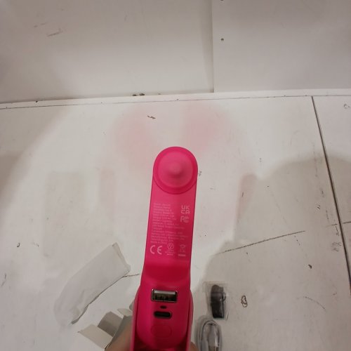 JISULIFE 3-IN-1 PORTABLE FAN WITH MINI POWER BANK & FLASHLIGHT - USB RECHARGEABLE - FUSCHIA HOT PINK image 2