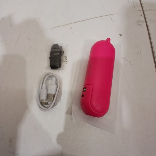 JISULIFE 3-IN-1 PORTABLE FAN WITH MINI POWER BANK & FLASHLIGHT - USB RECHARGEABLE - FUSCHIA HOT PINK image 3