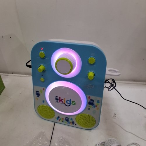 KID'S SINGING MACHINE SING-ALONG BLUETOOTH MUSIC PLAYER WITH MICROPHONE - BLUE, PINK AND WHITE (MODEL: SHK250B) image 2