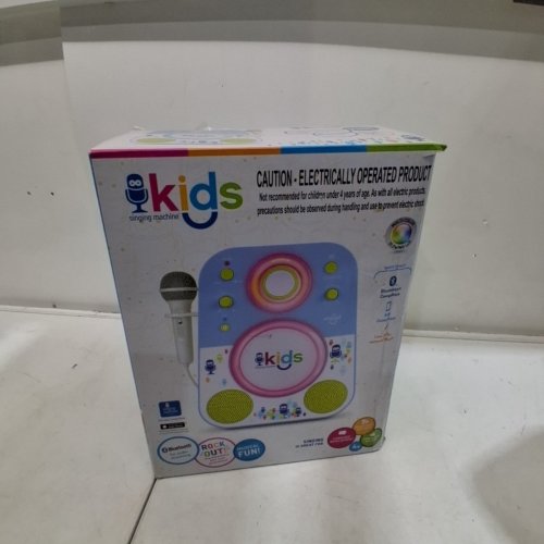 KID'S SINGING MACHINE SING-ALONG BLUETOOTH MUSIC PLAYER WITH MICROPHONE - BLUE, PINK AND WHITE (MODEL: SHK250B) image 7
