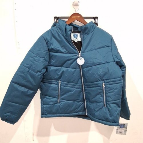 WOMEN'S WHALES TAIL PERFORMANCE WEAR RAIN AND WIND PROOF QUILTED JACKET WITH REMOVAL HOOD- EXTRA LARGE - BLUE image 2