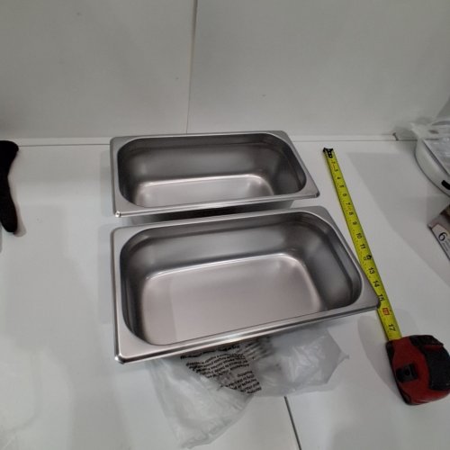 2PK 24 GAUGE STAINLESS STEEL FOOD TRAYS - 4" DEEP - 12" X 6" image 2