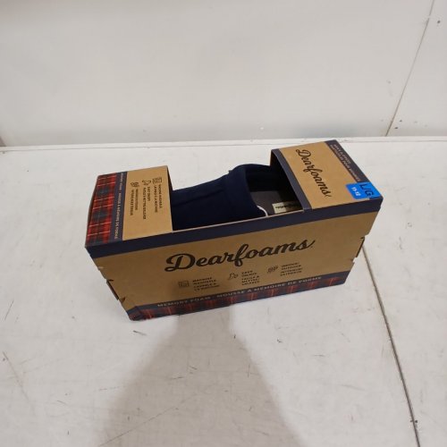 MEN'S DEARFOAMS MEMORY FOAM SLIPPERS - LARGE (11/12) - NAVY BLUE (STYLE: 1899650) image 4