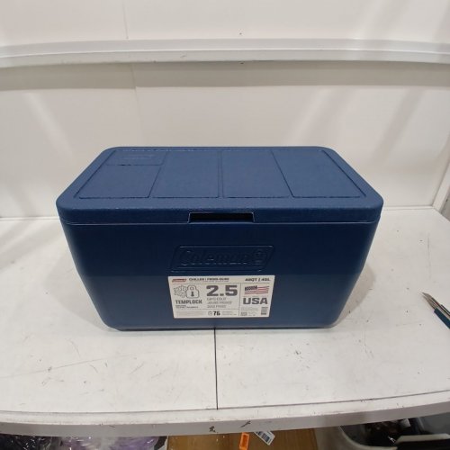 COLEMAN CHILLER PORTABLE INSULATED HARD COOLER WITH HEAVY DUTY HANDLES - 48QT - DARK BLUE (MODEL: 2226955) image 2