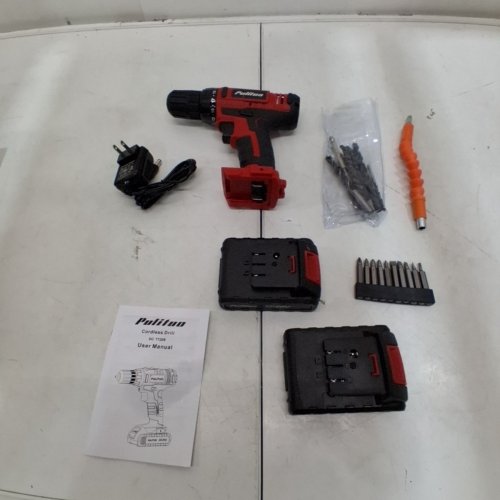 PULITUO BATTERY POWERED CORDLESS DRILL WITH LED LIGHT - RED (MODEL: DC7720S) image 2
