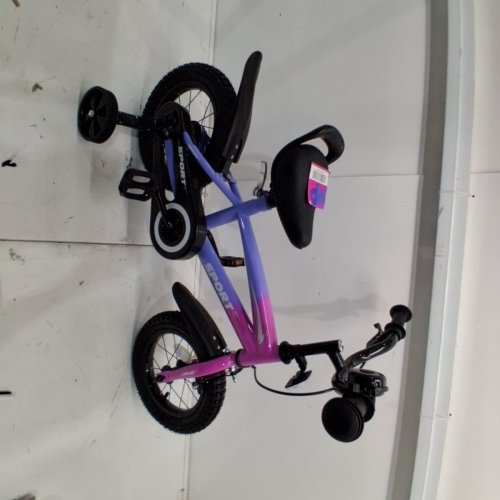 KIDS BICYCLE WITH TRAINING WHEELS - 12" - PINK AND PURPLE image 4