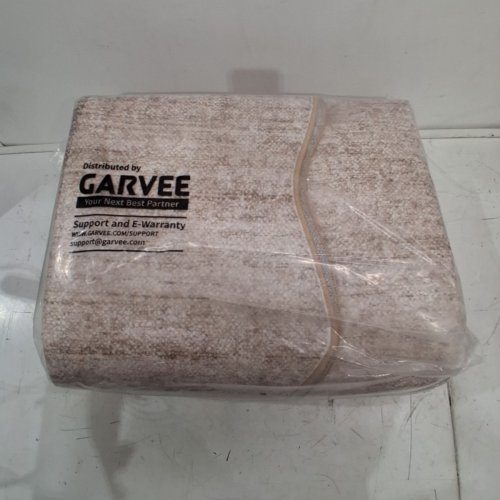 GARVEEHOME WASHABLE LOW PILE SCALLOPED AREA RUG - 9FT X 12FT - BEIGE image 4