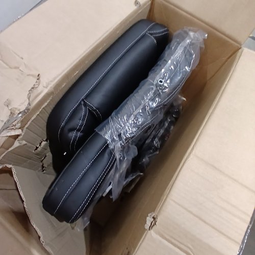 BOX DESIGNLAB ERGONOMIC OFFICE CHAIR WITH FLIP UP ARMRESTS, ADJUSTABLE HEIGHT AND ROCKING FUNCTION - BLACK (MODEL: A-032) image 2