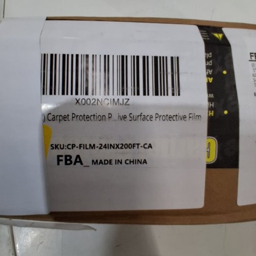 SELF ADHESIVE PUNCTURE AND WATER RESISTANT CARPET PLASTIC PROTECTION FILM - 324" X 200FT - CLEAR image 2