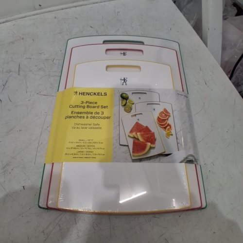 3PC HENCKELS CUTTING BOARDS - ASSORTED SIZES - WHITE/MULTICOLOR - (MODEL: 1901756/1013503 image 2