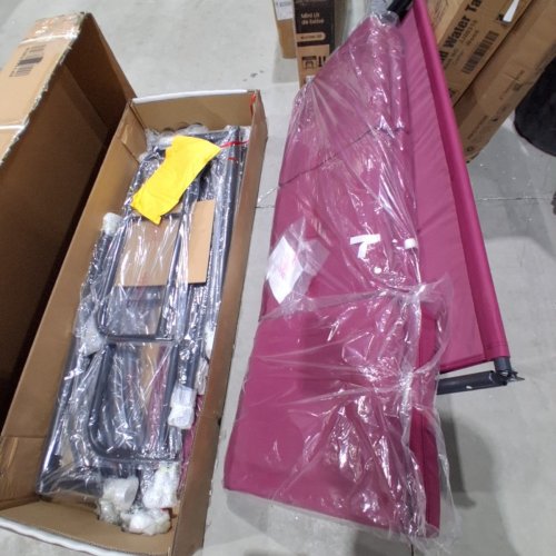 COSTWAY 3 SEAT OUTDOOR PORCH SWING WITH ADJUSTABLE CANOPY - PINK/RED - (MODEL: NP11065WIN) image 5