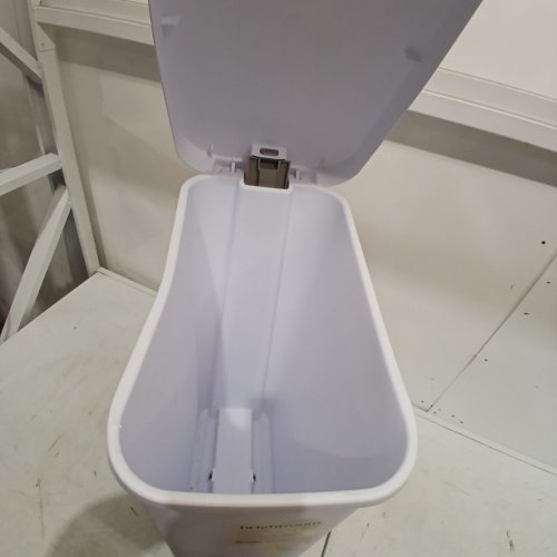 BRIGHTROOM PEDAL WASTEBASKET - 11 GAL - 24.5" X 10.5" X 18.75" - WHITE image 5