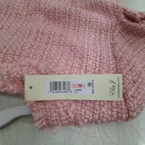 WOMEN'S ELIZA J SHORT SLEEVE BOAT NECK TWEED ALINE DRESS - 10 - BLUSH (STYLE: EJ2M6224) image 3