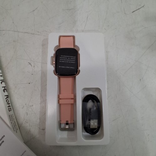 SMART WATCH FITNESS TRACKER - 1.91" HD SCREEN, HEART RATE/SLEEP MONITOR, SPO2, IP68 WATERPROOF, STEP COUNTER, FOR ANDROID/IOS - PINK (MODEL: T60) image 2