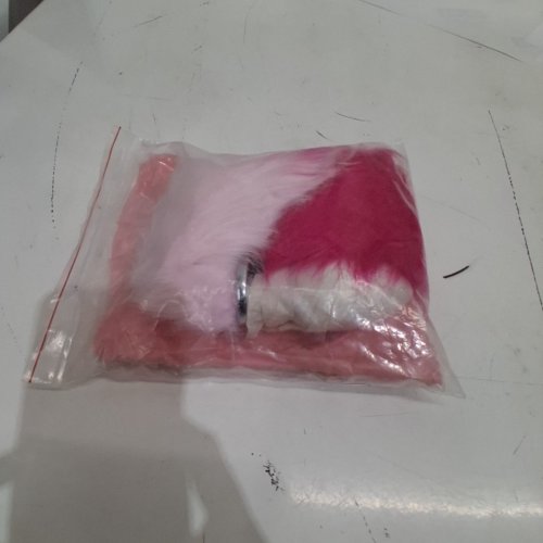 2PC CAT EARS AND SMALL STAINLESS STEEL BUTT PLUG TAIL - PINK EARS / PINK TAIL HOT PINK-TIP image 3