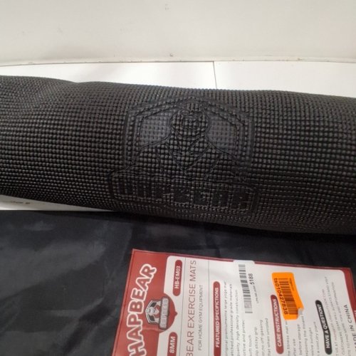HAPBEAR NON-SLIP EXTRA LARGE EXERCISE MAT FOR HOME GYM CARDIO / YOGA - 6FT X 4FT - BLACK (MODEL: HB-EM03) image 4