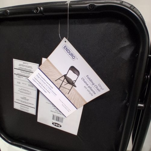3PK ENDURO PADDED VINYL FOLDING CHAIR - 18" X 17.3" X 30.7" - BLACK (MODEL:30811758) image 2