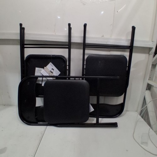 3PK ENDURO PADDED VINYL FOLDING CHAIR - 18" X 17.3" X 30.7" - BLACK (MODEL:30811758) image 5