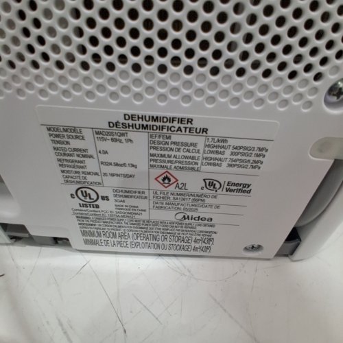 MIDEA CUBE 20 PINT SMART WIFI DEHUMIDIFIER, WHITE - (MAD20S1QWT) image 5