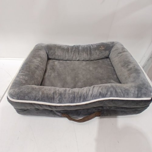 PET BED WITH NON-SLIP BOTTOM & WASHABLE COVER FOR SMALL DOGS- 24" X 18" X 6" - GREY image 2