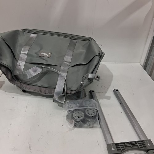 FASHION ROLLING EXPANDABLE DUFFLE TOTE WEEKENDER BAG WITH WHEELS AND TELESCOPIC HANDLE - GREY - (MODEL: QB:/T 1333-2018) image 6