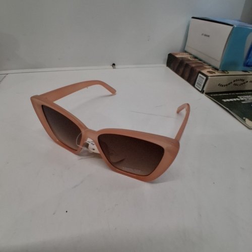 WOMENS TROPICAL 100% UV PROTECTION OVERSIZED CAT EYE SUNGLASSES - PEACH image 3