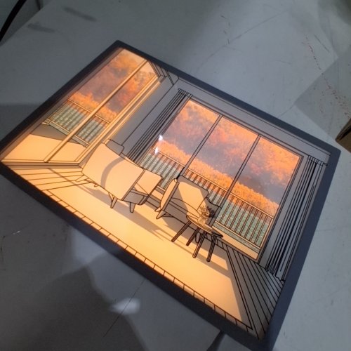 LED LIGHT-UP PICTURE PAINTING FRAME WITH 3 LIGHT MODES - 8.5" X 6" - AUTUMN image 2