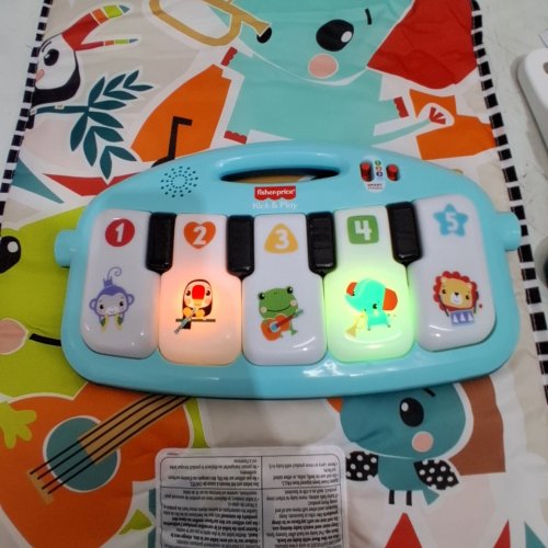 FISHER-PRICE GLOW AND GROW KICK & PLAY PIANO PLAYMAT - BLUE - (MODEL: HWD95) image 2