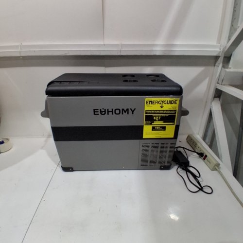 EUHOMY PORTABLE ELECTRIC COOLER WITH CAR PLUG - 27.2" X 13.6" X 17.7" - GREY/BLACK (MODEL: ‎CF001-45GR-CAEH) image 3