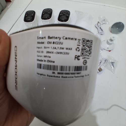 4PK CINMORE WIRELESS WI-FI BATTERY CAMERAS - 2.5 K - WHITE AND BLACK (MODEL: BC22J) image 3
