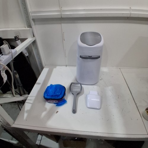 LITTER GENIE PAIL STYLE CAT LITTER WASTE DISPOSAL SYSTEM - WHITE/GREY (MODEL: 00666594210890) image 2