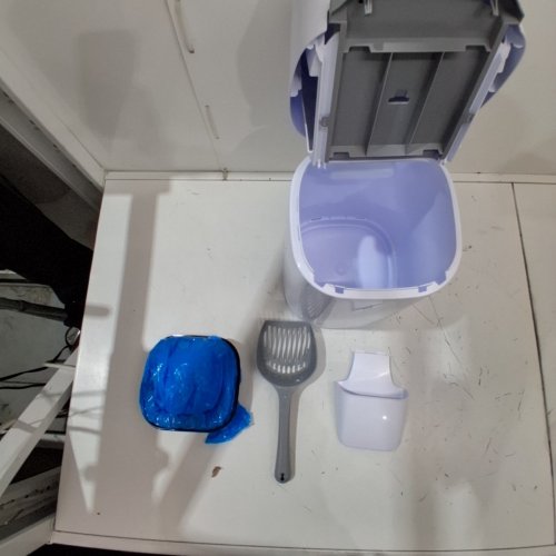 LITTER GENIE PAIL STYLE CAT LITTER WASTE DISPOSAL SYSTEM - WHITE/GREY (MODEL: 00666594210890) image 3