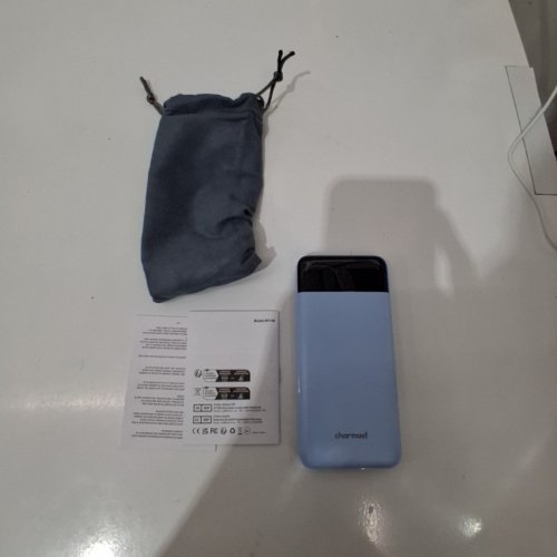 CHARMAST4-IN-1 PORTABLE COMPACT POWERBANK - WITH BUILT-IN USB-A USB-C/ LIGHTNINGMICRO USB CABLES - 10,000MAH- LED BATTERY DISPLAY - BLUE (MODEL: W1148) image 3